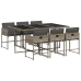 Set comedor jardín 7 pzas y cojines ratán sintético gris