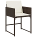 Set comedor de jardín 7 pzas con cojines ratán sintético marrón