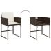 Set comedor de jardín 7 pzas con cojines ratán sintético marrón