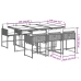 Set comedor de jardín 7 pzas con cojines ratán sintético marrón
