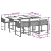 Set de comedor de jardín 7 pzas y cojines ratán sintético negro