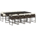 Set comedor para jardín 9 pzas y cojines ratán sintético marrón