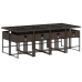 Set comedor para jardín 9 pzas y cojines ratán sintético marrón