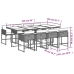 Set comedor para jardín 9 pzas y cojines ratán sintético marrón
