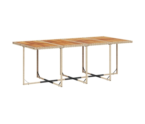 Set comedor de jardín 9 pzas con cojines ratán sintético beige