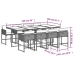 Set comedor de jardín 9 pzas con cojines ratán sintético beige