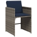 Set comedor jardín 9 pzas y cojines ratán sintético gris