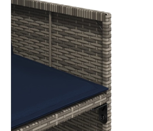 Set comedor jardín 9 pzas y cojines ratán sintético gris