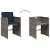 Set comedor jardín 9 pzas y cojines ratán sintético gris
