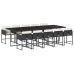 Set de comedor jardín 11 pzas con cojines ratán sintético negro