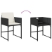 Set de comedor jardín 11 pzas con cojines ratán sintético negro