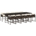 Set comedor de jardín 11 pzas y cojines ratán sintético marrón