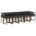 Set comedor de jardín 11 pzas y cojines ratán sintético marrón