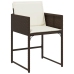 Set comedor de jardín 11 pzas y cojines ratán sintético marrón