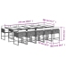 Set comedor de jardín 11 pzas y cojines ratán sintético marrón