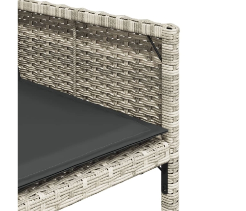 Set de comedor de jardín 11 pzas y cojines ratán sintético gris