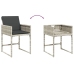 Set de comedor de jardín 11 pzas y cojines ratán sintético gris