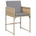 Set comedor de jardín 11 pzas con cojines ratán sintético beige