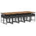 Set de comedor jardín 11 pzas con cojines ratán sintético negro