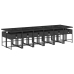Set comedor de jardín con cojines 13 pzas ratán sintético negro