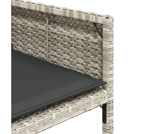 Set comedor jardín y cojines 13 pzas ratán sintético gris claro
