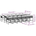 Set comedor jardín y cojines 13 pzas ratán sintético gris claro