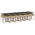Set comedor de jardín con cojines 13 pzas ratán sintético beige