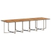 Set comedor de jardín con cojines 13 pzas ratán sintético gris