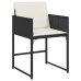 Set de comedor de jardín 9 pzas y cojines ratán sintético negro