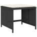 Set de comedor de jardín 9 pzas y cojines ratán sintético negro