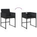 Set de comedor de jardín 9 pzas y cojines ratán sintético negro