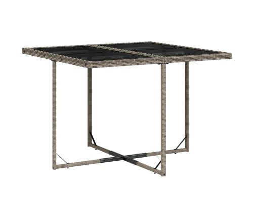 Set comedor jardín 9 pzas y cojines ratán sintético gris