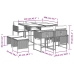 Set comedor de jardín 9 pzas con cojines ratán sintético beige