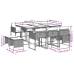 Set de comedor de jardín 11 pzas y cojines ratán sintético gris