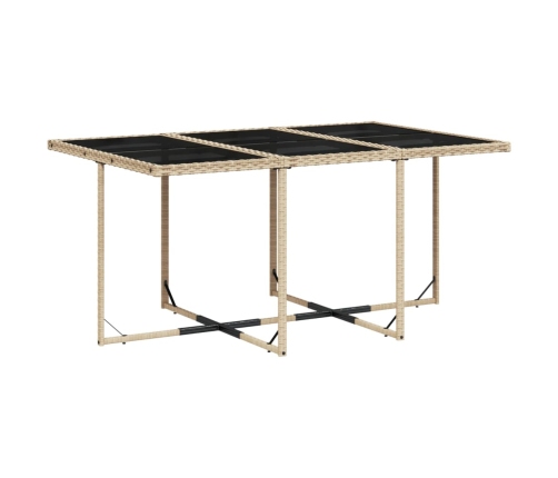 Set comedor de jardín 11 pzas con cojines ratán sintético beige