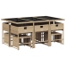 Set comedor de jardín 11 pzas con cojines ratán sintético beige