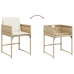 Set comedor de jardín 11 pzas con cojines ratán sintético beige