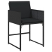 Set comedor de jardín con cojines 13 pzas ratán sintético negro