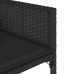 Set comedor de jardín con cojines 13 pzas ratán sintético negro