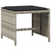 Set comedor jardín y cojines 13 pzas ratán sintético gris claro