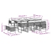 Set comedor de jardín con cojines 13 pzas ratán sintético gris
