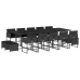 Set comedor de jardín con cojines 15 pzas ratán sintético negro