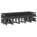 Set comedor de jardín con cojines 15 pzas ratán sintético negro
