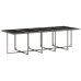 Set comedor de jardín con cojines 15 pzas ratán sintético gris