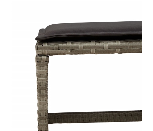 Set comedor de jardín con cojines 15 pzas ratán sintético gris