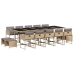 Set comedor de jardín con cojines 15 pzas ratán sintético beige