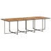 Set comedor de jardín con cojines 15 pzas ratán sintético gris