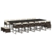 Set de muebles jardín 17 pzas y cojines ratán sintético marrón