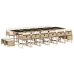 Set comedor de jardín 17 pzas con cojines ratán sintético beige