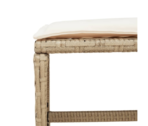 Set comedor de jardín 17 pzas con cojines ratán sintético beige